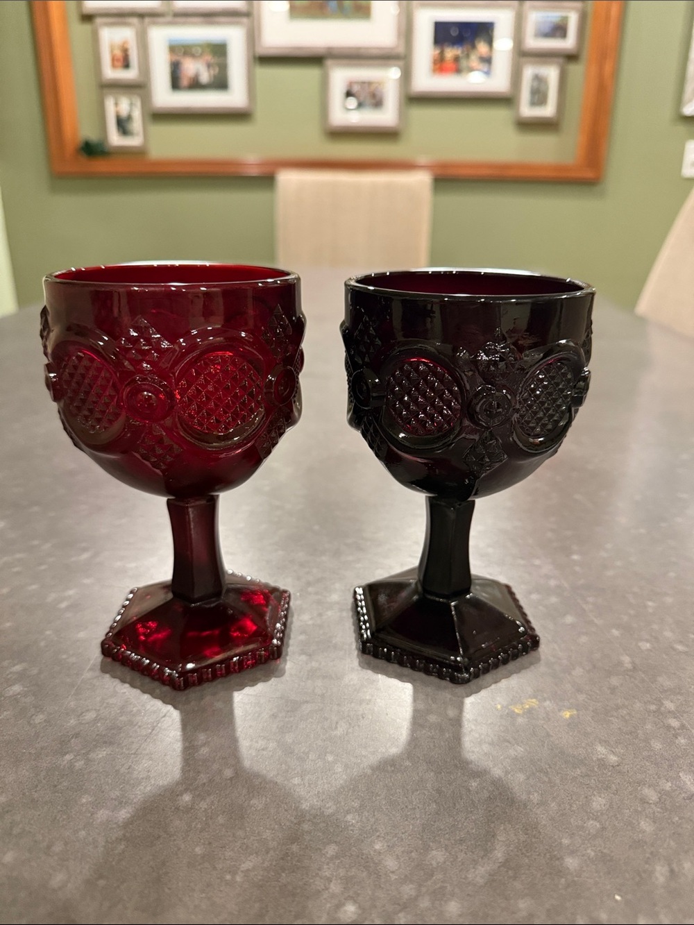 Avon Cape Cod Ruby Red Embossed Goblet Vase - Home Accents
